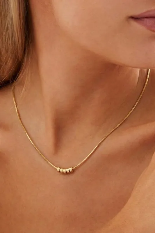 Gold Plated Circle Pendant Necklace - Serla