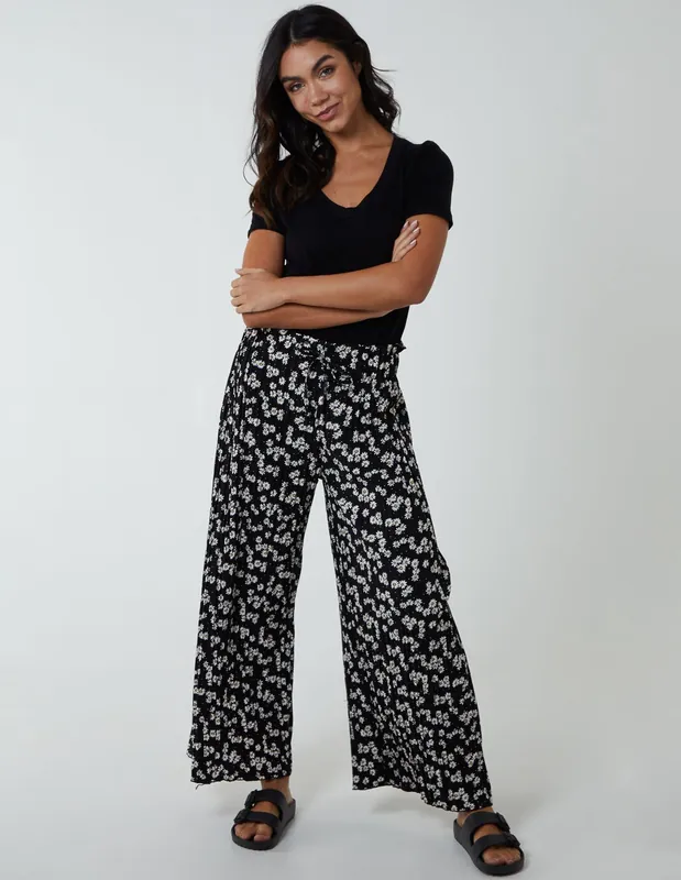Daisy Wide Leg Trousers - Blue Vanilla