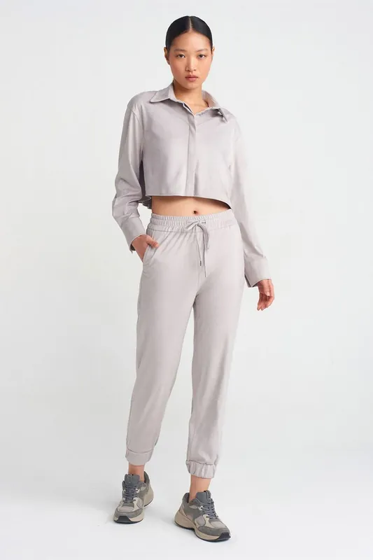 Faux Suede Jogger Pants - Dilvin