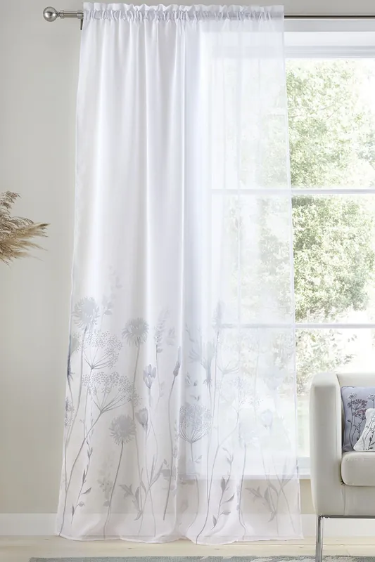 'Meadowsweet Floral' Voile Curtain Panel - Catherine Lansfield