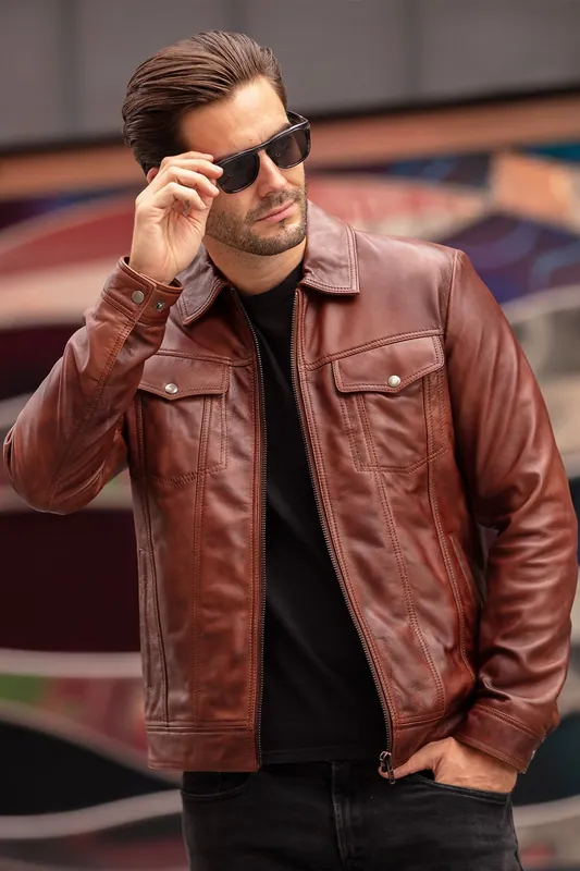 'Becks' Real Leather Bomber Jacket - Ashwood Leather