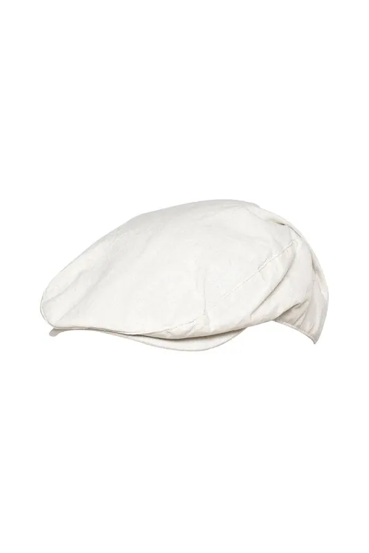 Linen Flat Cap Vintage Style in Cream & Denim Blue - Sock Snob