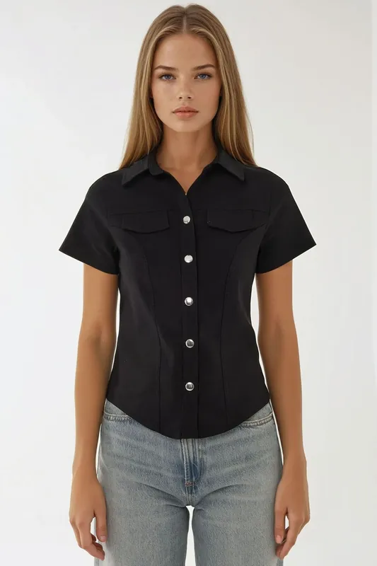 Regular Fit Short Sleeve Buttoned Shirt - Hiccup
