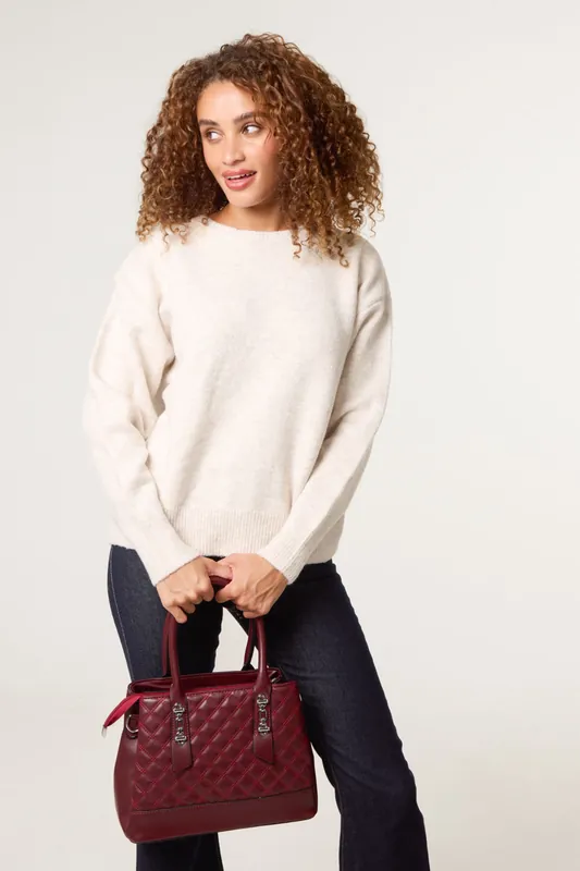 Stone Round Neck Jumper - Blue Vanilla
