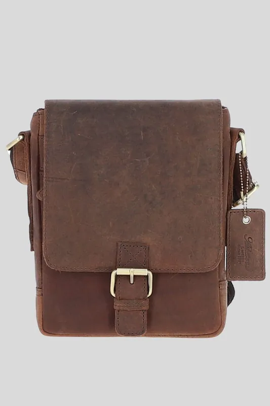 Compact Leather Flap Over Bag - Ashwood Leather