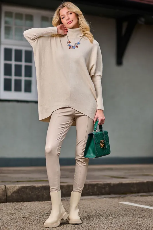 Turtleneck Batwing Fine Knit Jumper - Jolie Moi