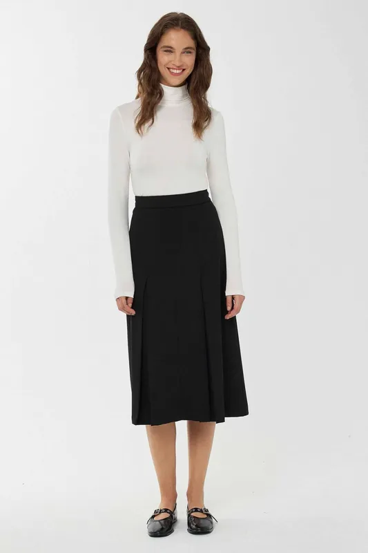 High Waist A-Form Midi Skirt