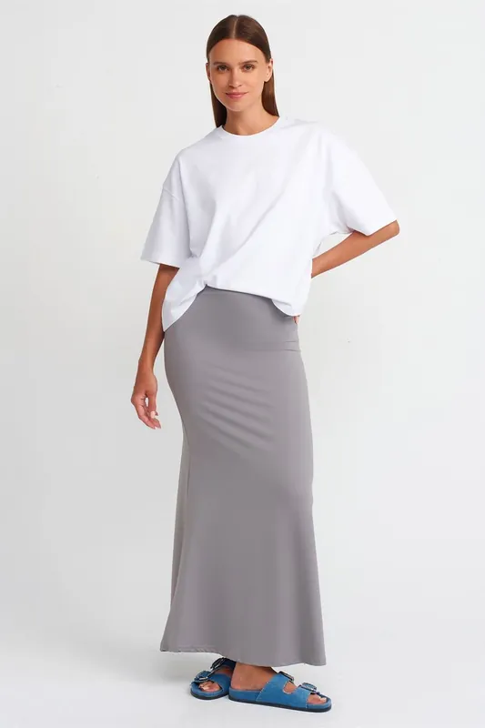 High-Waist A-Line Maxi Skirt