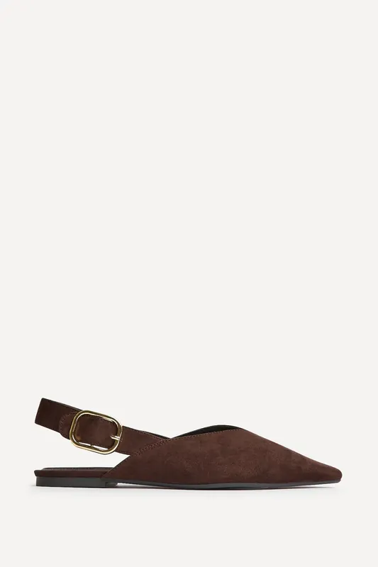 Lorna Brown Faux Suede Ballet Flats - Linzi