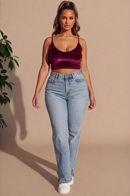 Velvet Strappy Bustier Cami Top - Femme Luxe