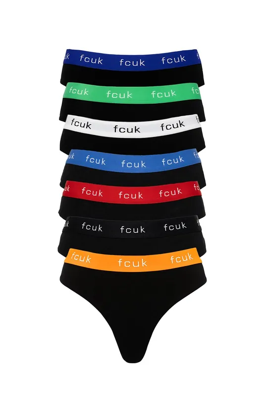 7 Pack Cotton FCUK Ladies Thongs - French Connection