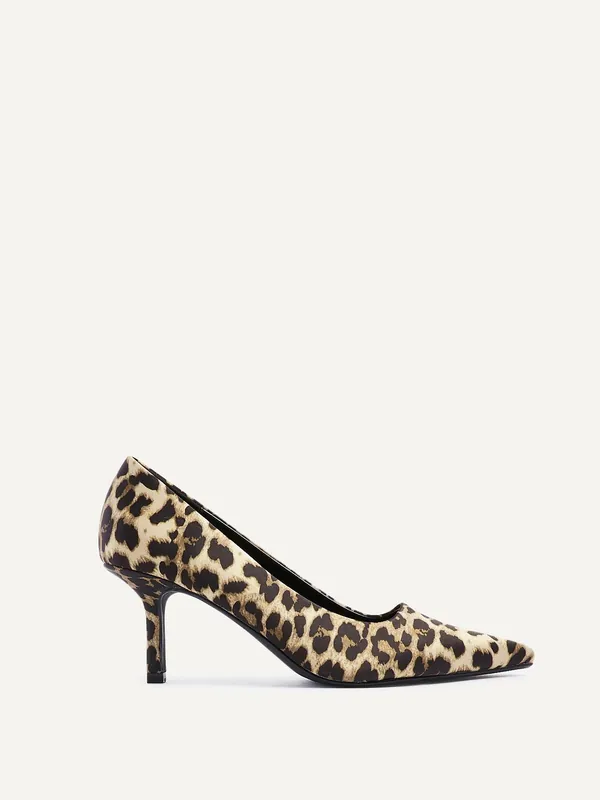 Kat Leopard Print Scuba Court Heel - Linzi