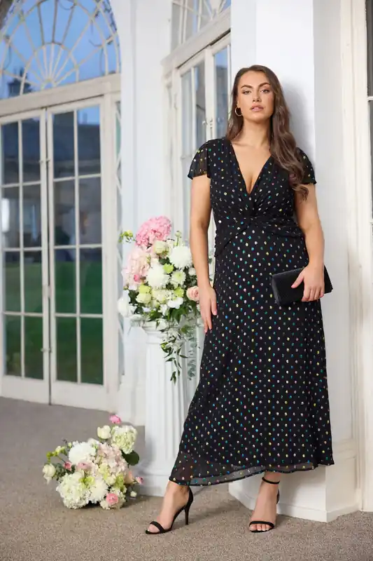 Dobby Twist Front Maxi Dress - Yours
