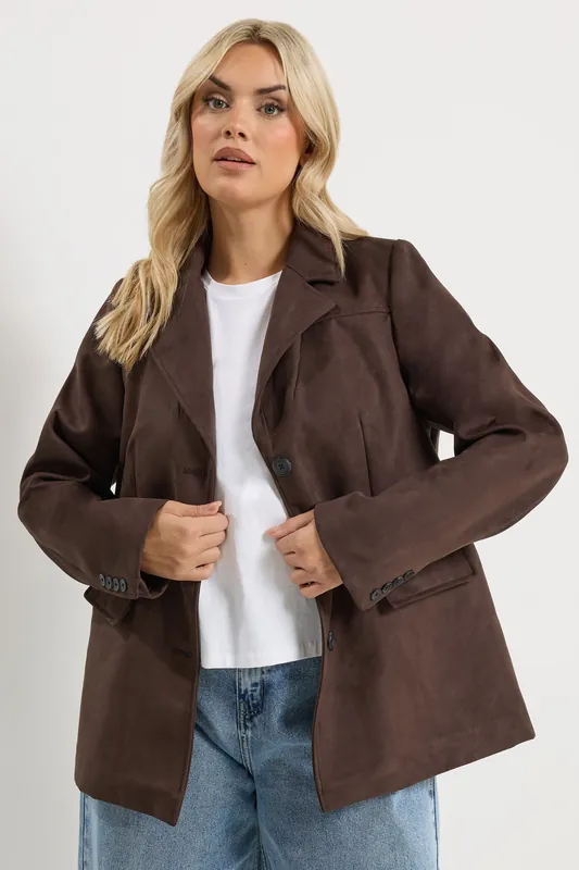 Faux Suede Blazer - Yours