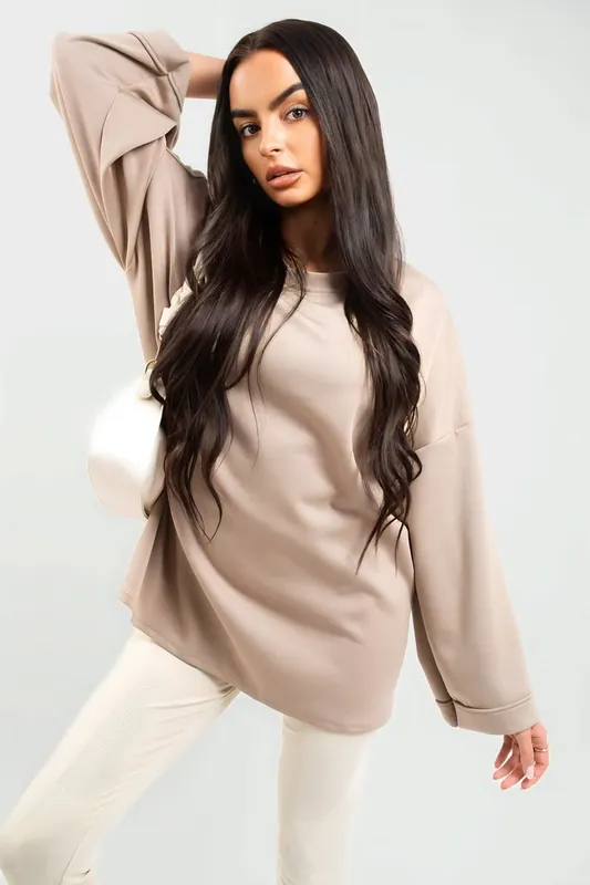 Remi Oversized Long Sleeve Sweatshirt Top - IKRUSH