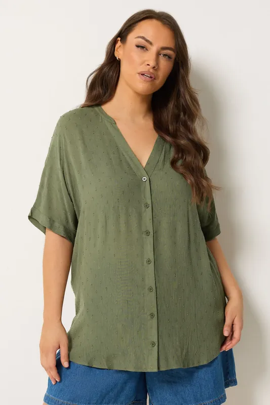 Dobby Notch Neck Blouse - Yours