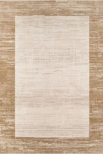 Natural Beige Distressed Bordered Rug - Kukoon