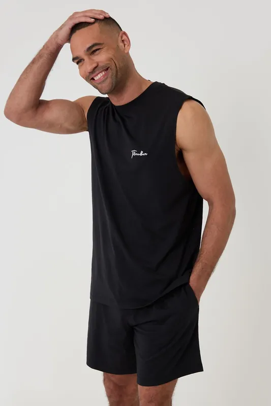 Relaxed Fit Sleeveless Short Lounge Set - Threadbare