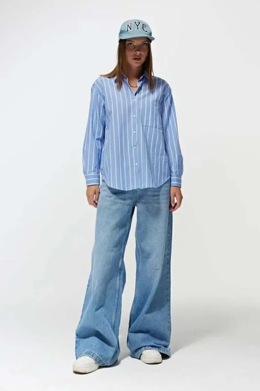 Striped Relaxed Fit Shirt - MixRay