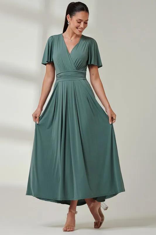 Angel Sleeve Super-Smooth Jersey Maxi Dress