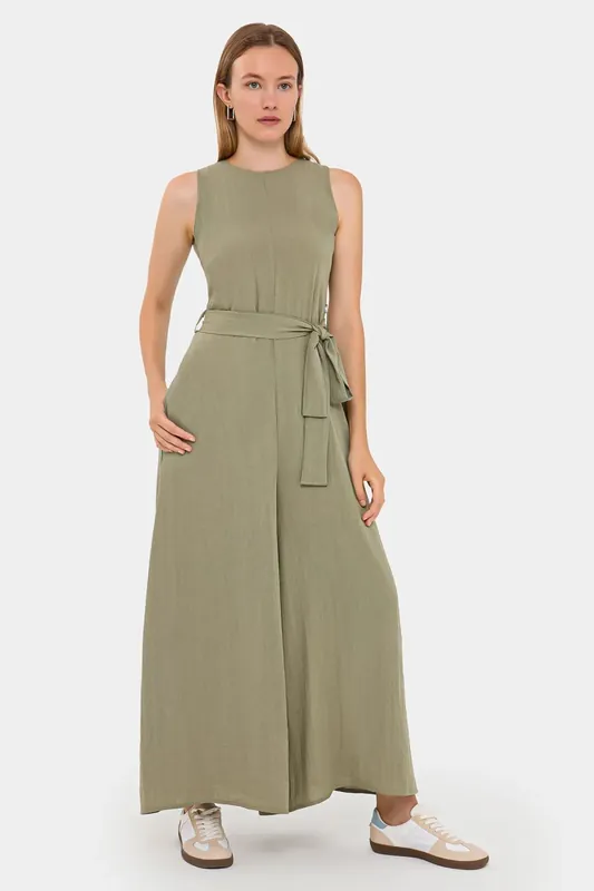 Super Wide Leg Jumpsuit with Tie Waist - Hiccup