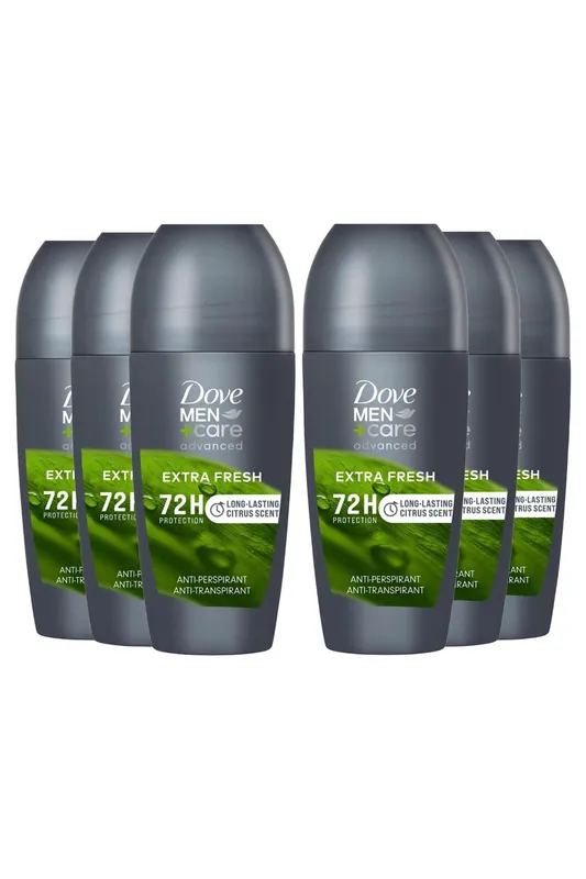 6x Men+Care Extra Fresh 72H APS Deodorant 'Roll-On', 50ml