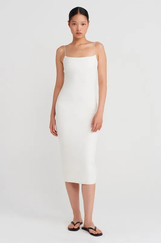 Sleeveless Bodycon Midi Dress With Cut-Out Detail