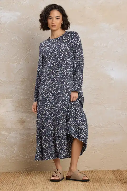 Petite Floral Sleeved Dress - PixieGirl