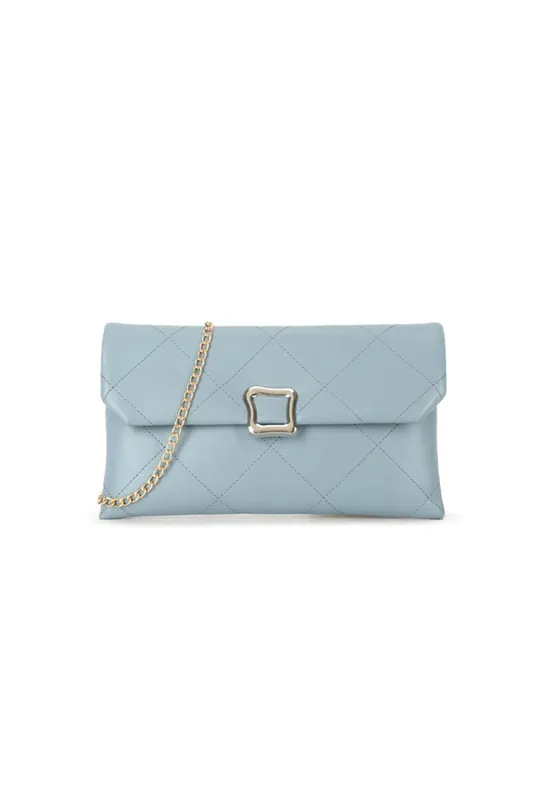 Faux Leather Clutch Bag with Chain Strap - Aftershock London