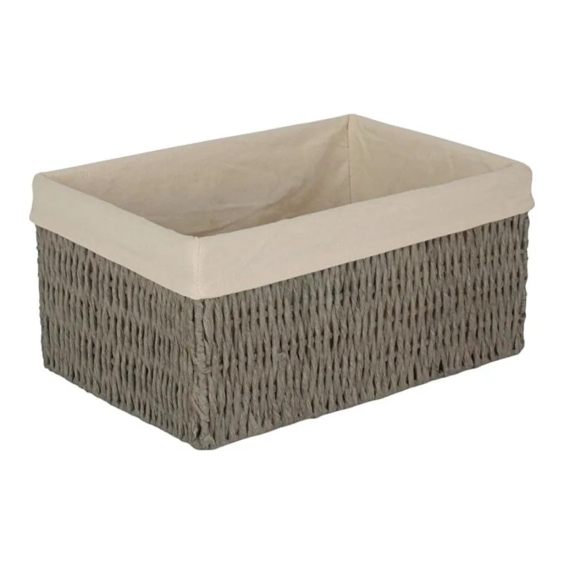 Paper Rope Storage Basket with White Cotton Lining - Red Hamper