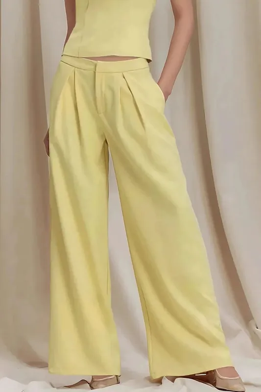 Pleated Wide Leg Long Pants - Hiccup