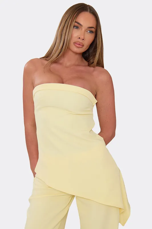 Sleeveless Bandeau Asymmetric Hem Top - EGO
