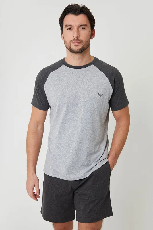 Raglan Short Sleeve Top & Shorts Lounge Set - Threadbare