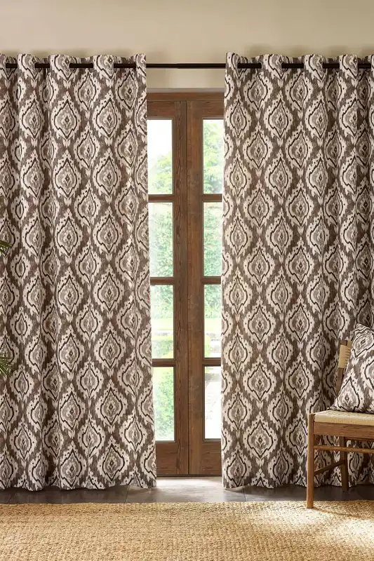 'Suri Geo' Lined Eyelet Curtains - Pineapple Elephant