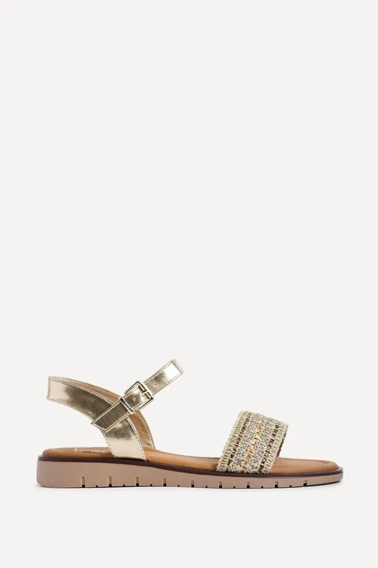 Halo Gold Embellished Sandals - Linzi