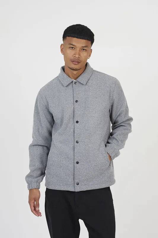 Faux Wool Padded Coach Jacket - Brave Soul