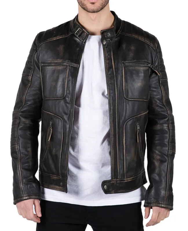 Retro Real Leather Jacket - TruClothing