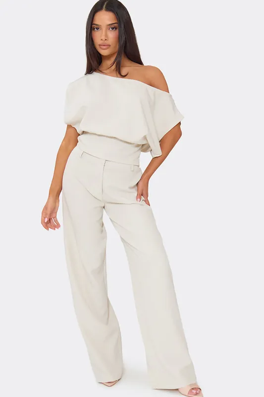 Wide Leg Mid Rise Trousers - EGO