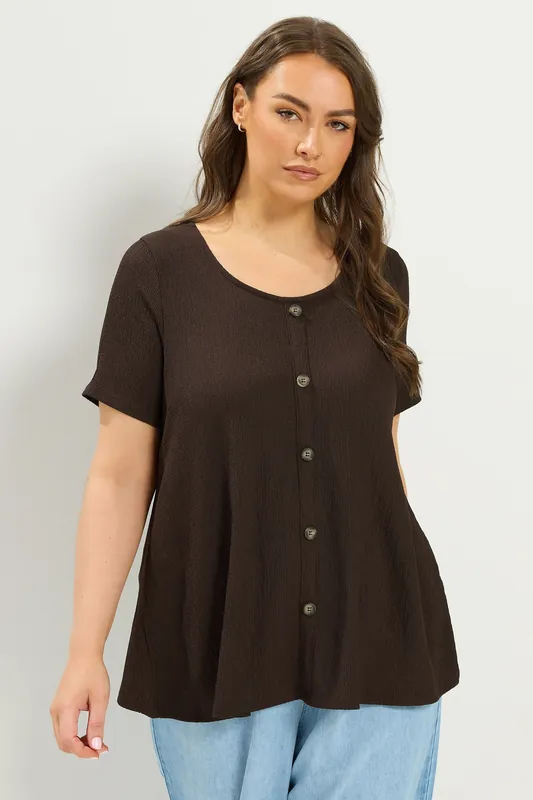 Crinkle Short Sleeve Swing Top - Yours