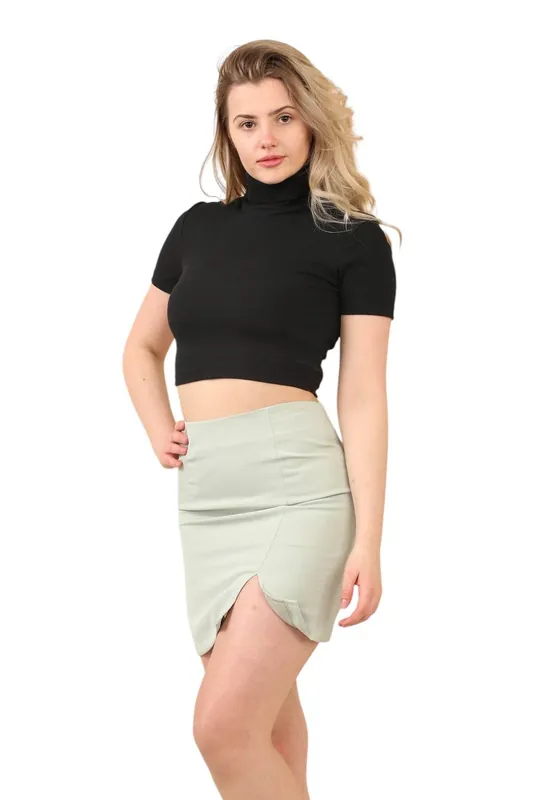 Green High Waist Mini Skirt - ELAINA FASHION
