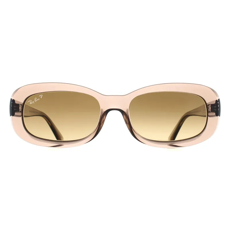 Oval Transparent Beige Brown Gradient Polarized RB2221 - Ray-Ban