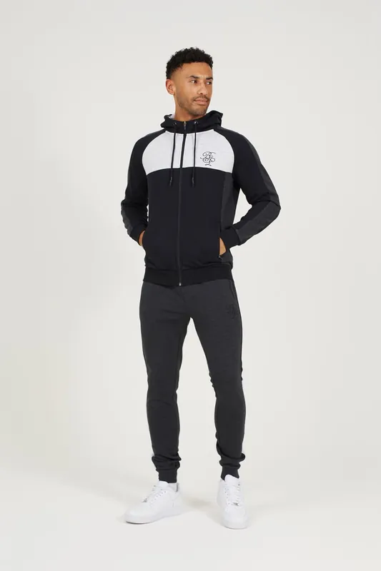 Contrast Panel High Neck Full Zip Hoody and Jogger Set - Brave Soul