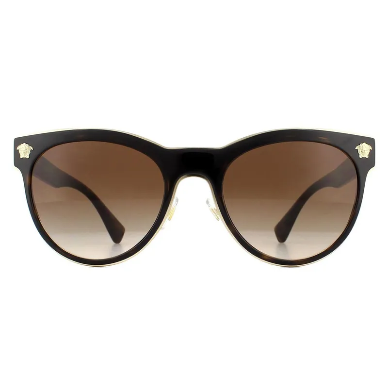Cat Eye Dark Havana Brown Gradient Sunglasses - Versace