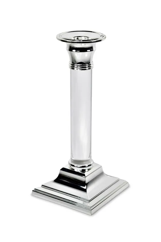 Silverplated Acrylic Column Candlestick Single - Silver Editions