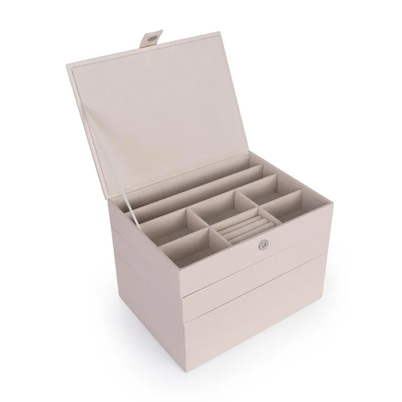 Jewellery Box with Velvet Lining Organiser Storage Case Stackable 3 Layers - JLY