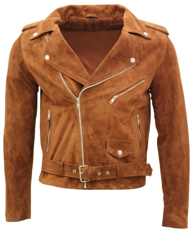Goat Suede Leather Brando Biker Jacket-Melbourne