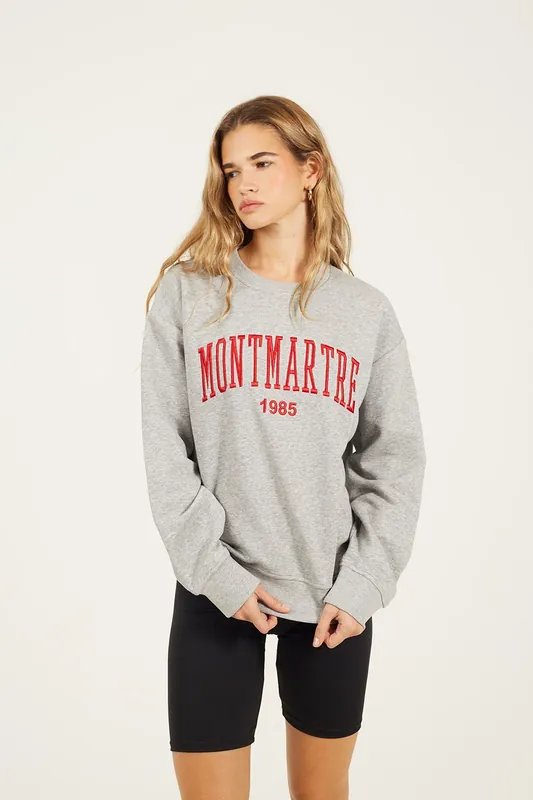 Crew Neck Embroidered Sweatshirt - Brave Soul