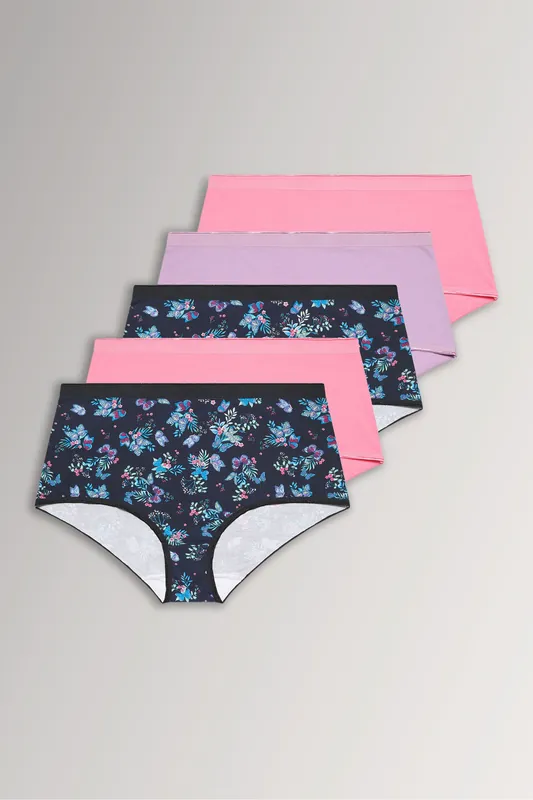 5 Pack High Waisted Full Briefs - Yours