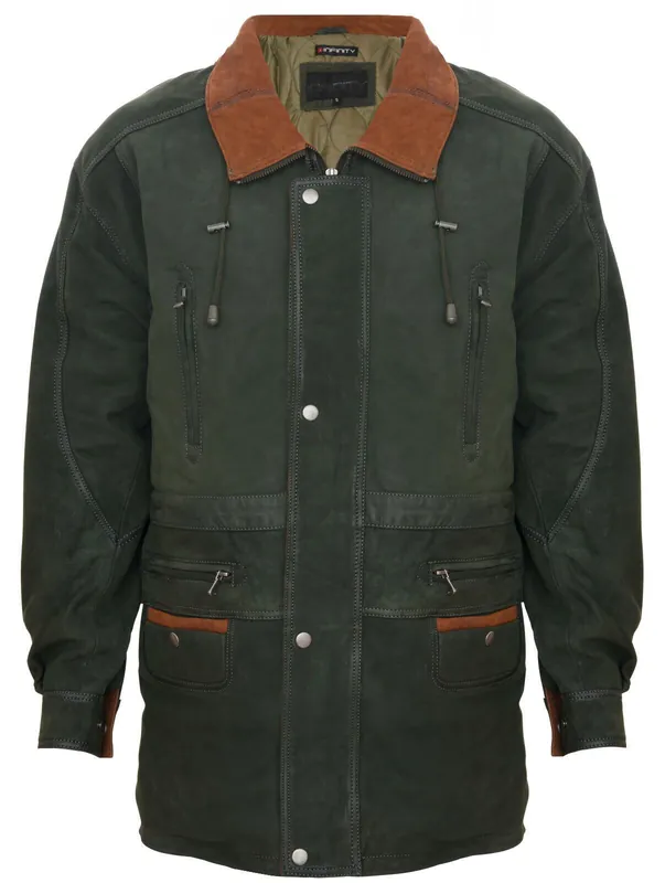 Nubuck Leather Parka Coat-Winnipeg