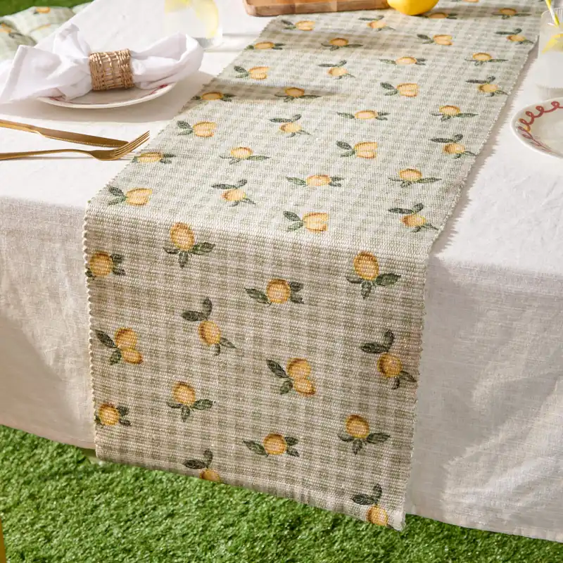 Fruits Lemons Indoor/Outdoor Table Runner (220 x 35 cm) - Furn